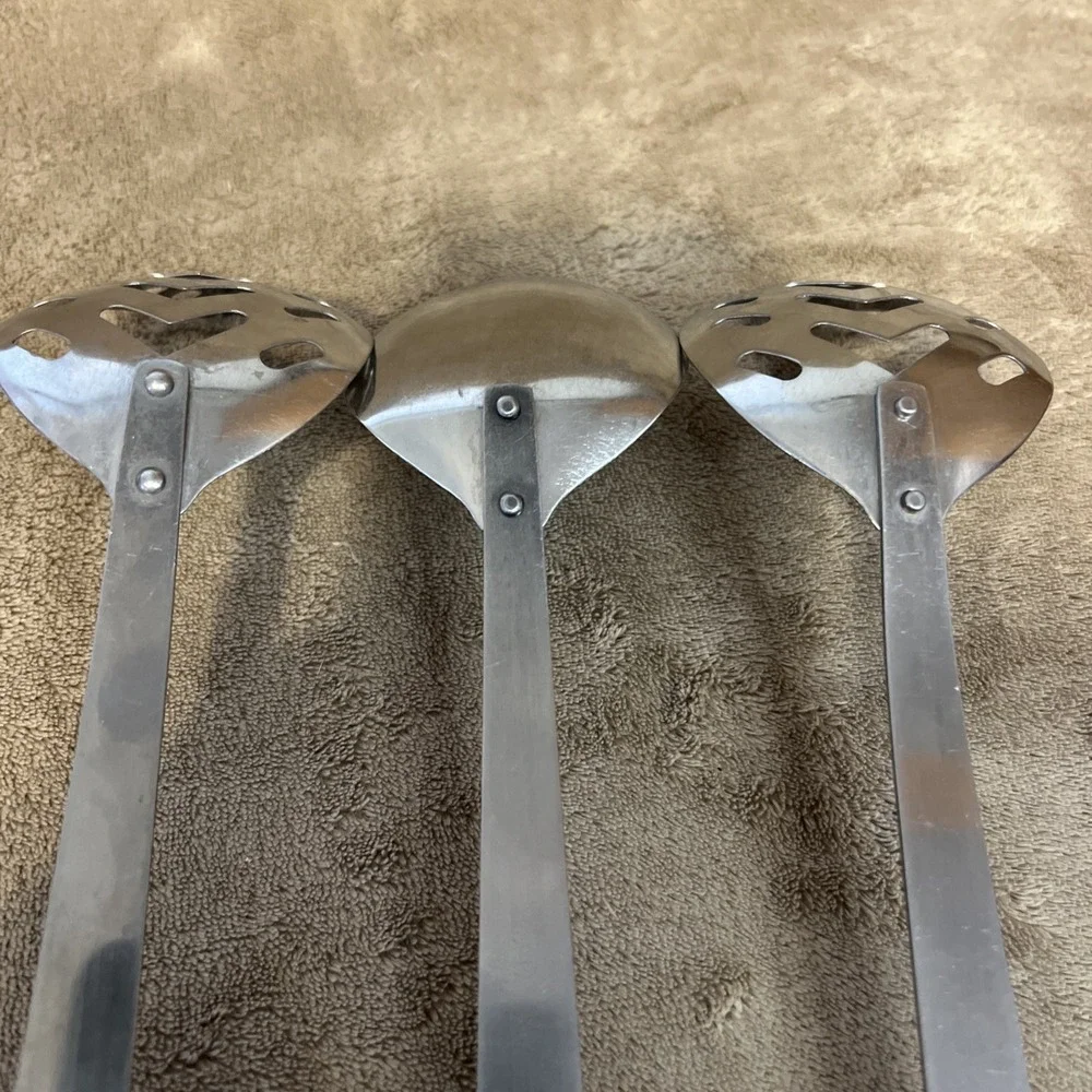 Vintage Household Japan Stainless Steel‎ Serving Spoons Wood Handle